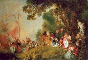 WATTEAU, Antoine Pilgrimage to Cythera1 oil painting artist